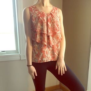 NWOT 212 Collection Layered Ruffle Front Tank